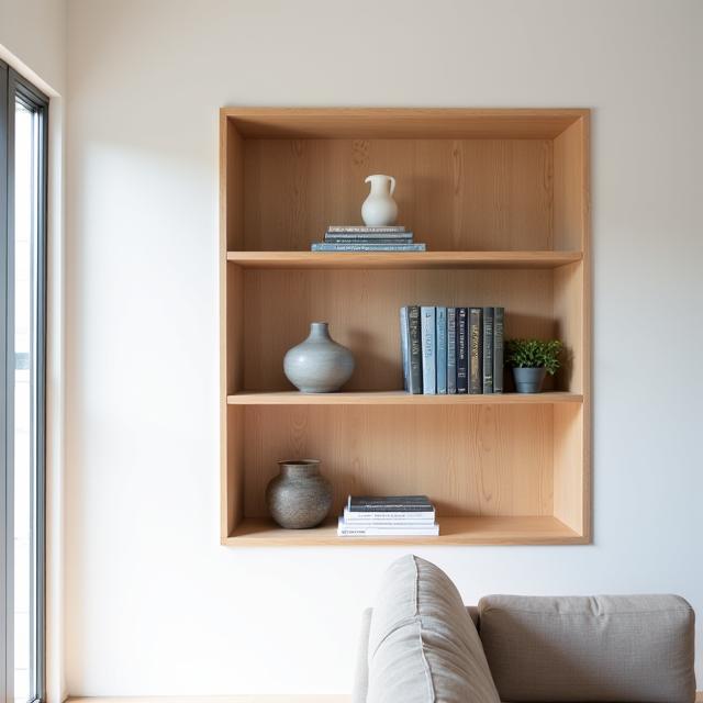 Modernes Eichenholz Bücherregal nach Maß